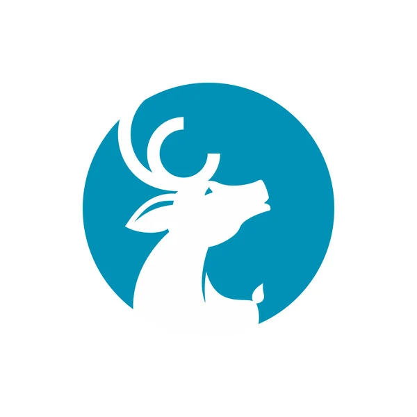 Logo silhouette cerf . — Image vectorielle