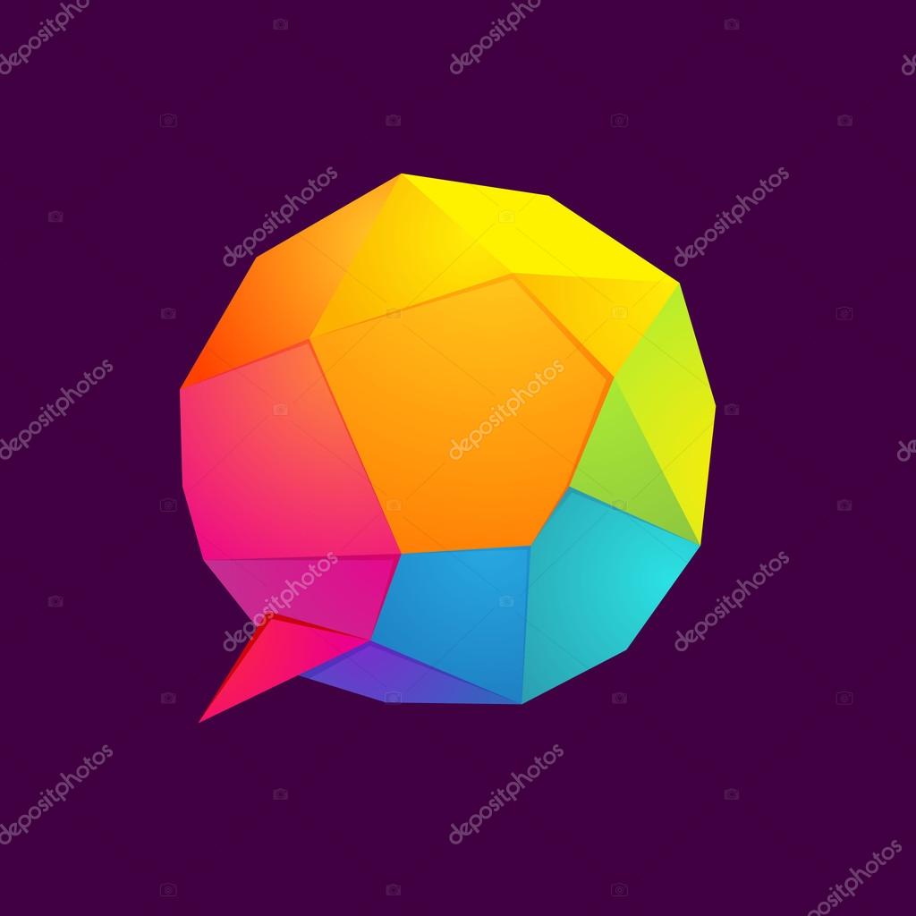 Polygon speech bubble logo