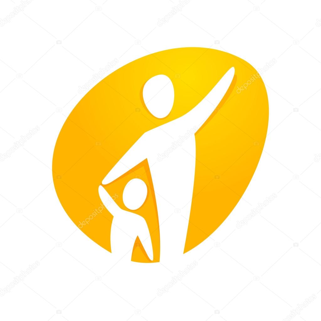 Happy family logo design elements for application or corporate identity design.
