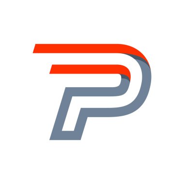 P letter fast speed logo.