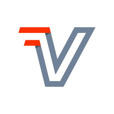 V letter fast speed logo.
