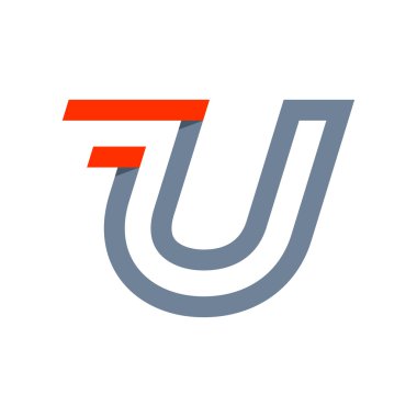 U letter fast speed logo.