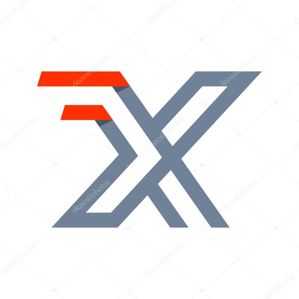 X letter fast speed logo. Hand drawn font. Vector grunge style design element for use in posters or prints.