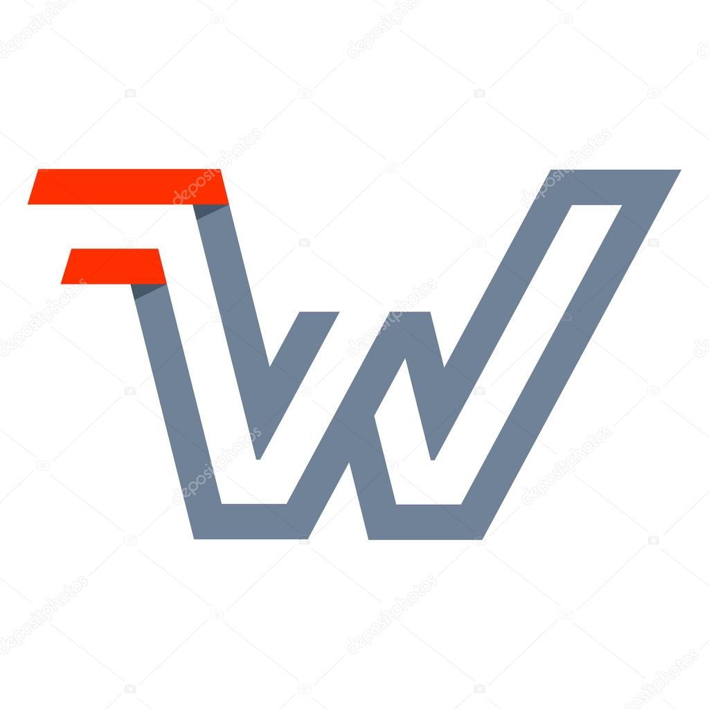 W letter fast speed logo. Hand drawn font. Vector grunge style design element for use in posters or prints.