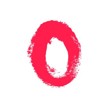 Number zero painted with a dry brush.