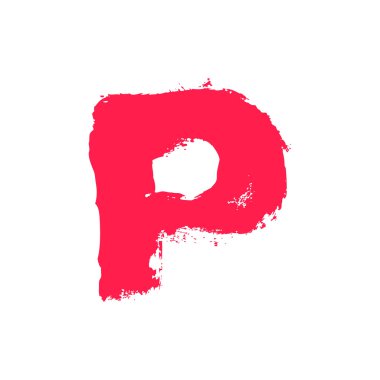 P letter painted with a dry brush.