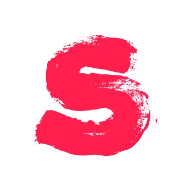 S letter painted with a dry brush.
