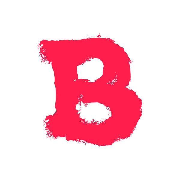B letter painted with a dry brush. — Stock vektor