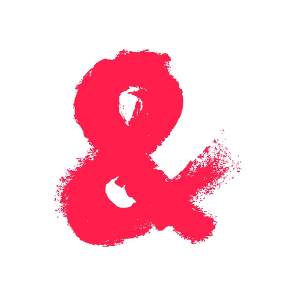 Ampersand pintado con un pincel seco . — Vector de stock