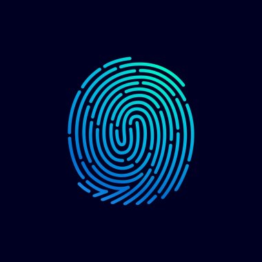 Fingerprint line icon clipart