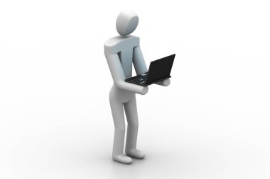 3D insan dizüstü bilgisayar görüntüsü 