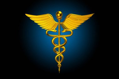 3d medical logo on a colour background clipart