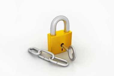 Anahtar kilidi zincirli.