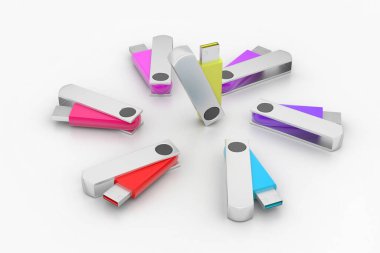 3B renkli USB Flaş Sürücü