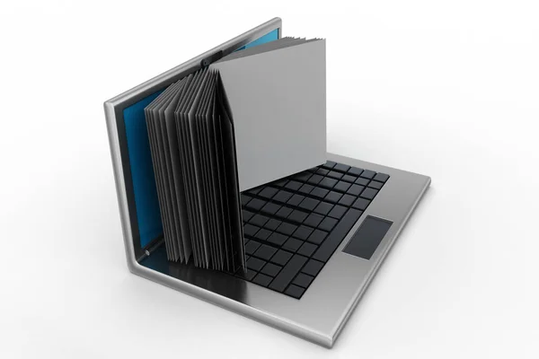 Learning Concept Laptop Screen Book — Stock Photo, Image