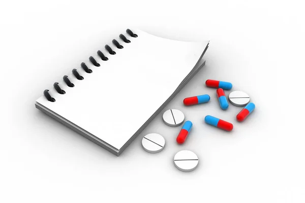 Prescrição Farmacêutico Com Comprimidos — Fotografia de Stock