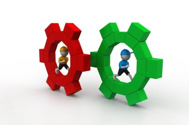 Ekipmanı 3D kişi yönetiyor.
