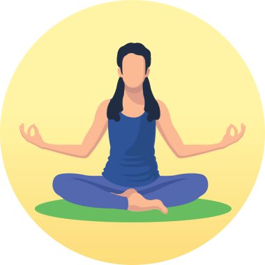 Yoga vektörü illüstrasyonu yapan kadın.