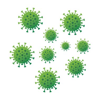 Covid-19 koronavirüs karakter grafik vektör çizimi.