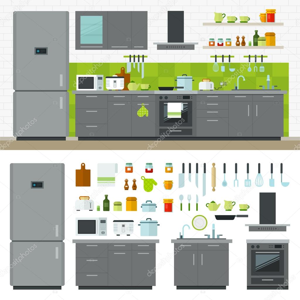 Modern Kitchen Utensils, Furniture, Interior