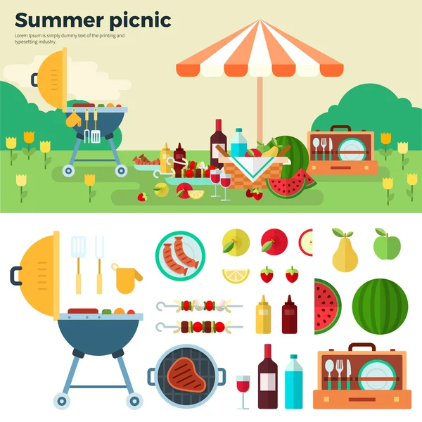 Picnic background Vector Art Stock Images | Depositphotos