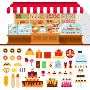 Ekmek confectioneryon ile raflar