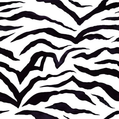 Kusursuz desenli zebra suluboya çizimi