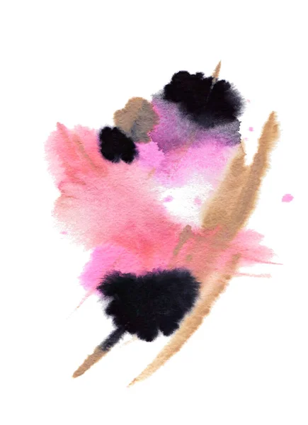 Abstract Garaphic Wet Watercolor Pink Black Drawing — Stock Photo, Image