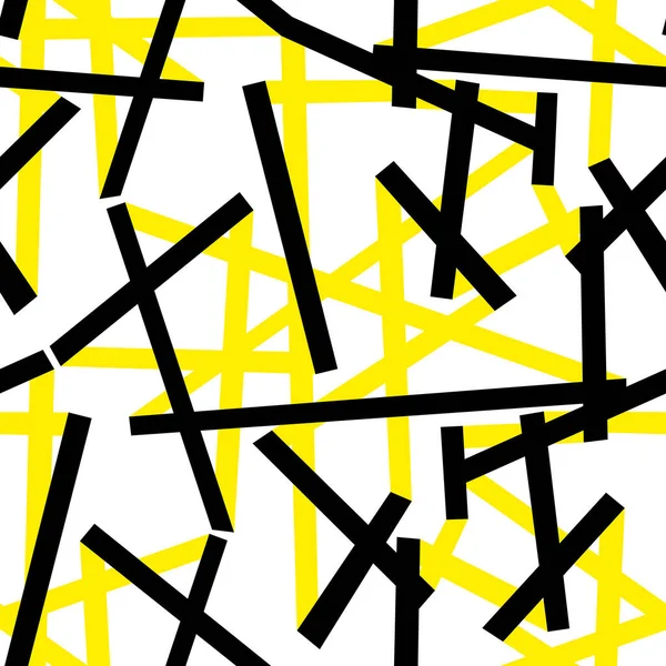 Seamless pattern black with yellow suprematism — 스톡 벡터