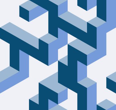 Kusursuz geometrik desen mavi labirent