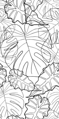 Siyah doğrusal yaprakların kusursuz deseni