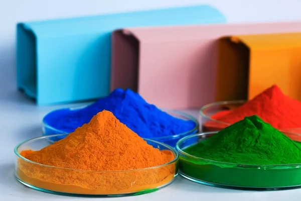 The pile of powder coating on glass plate — Stock Photo, Image