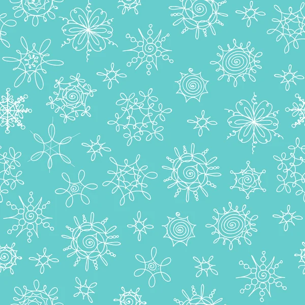 Snöflingor seamless mönster. — Stock vektor