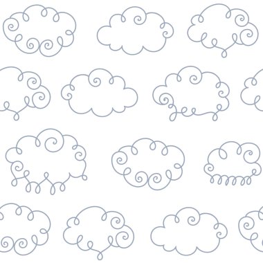 Abstract hand drawn cloud sky background. Doodle frames set.