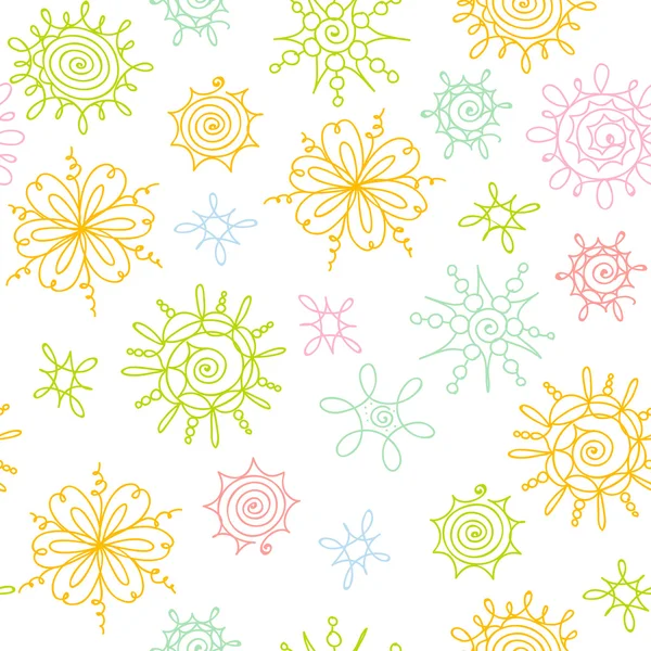 Vector hand drawn doodle floral pattern. — Stock vektor