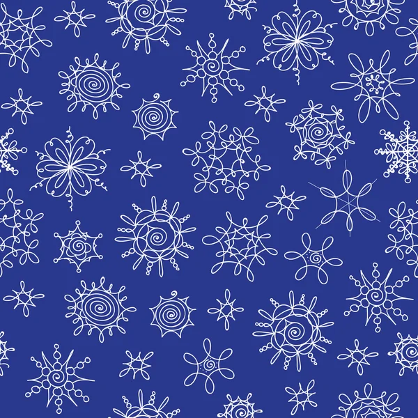 Vektor Hand gezeichnet Weihnachten Schneeflocken Hintergrund. — Stockvektor