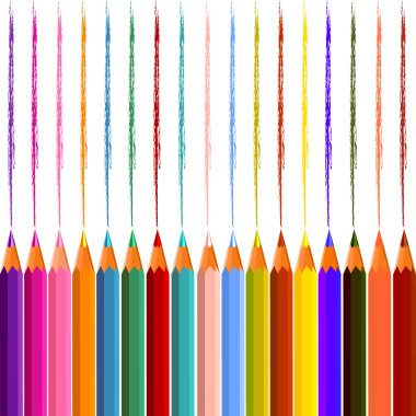 vektör renkli kalemler