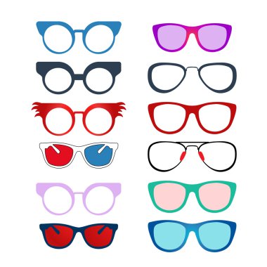 Set of Color Eyeglasses clipart