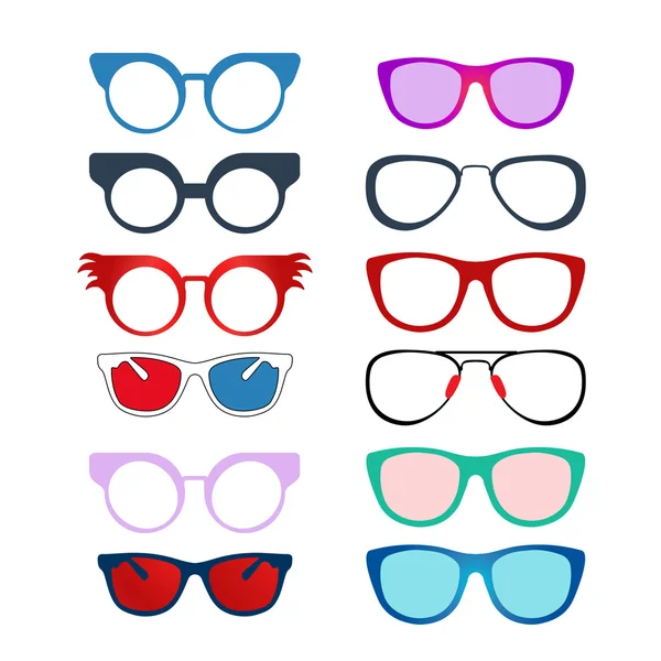 Set of Color Eyeglasses — Stock Vector