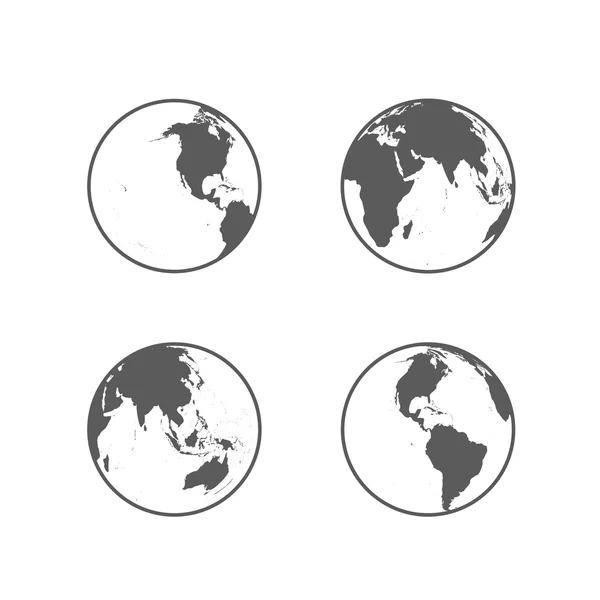 Dünya küre amblemi. simge seti. vektör