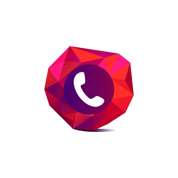 Kırmızı üçgen arka plan vektör üzerinde telefon