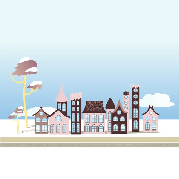 resimde manzara şehir evleri