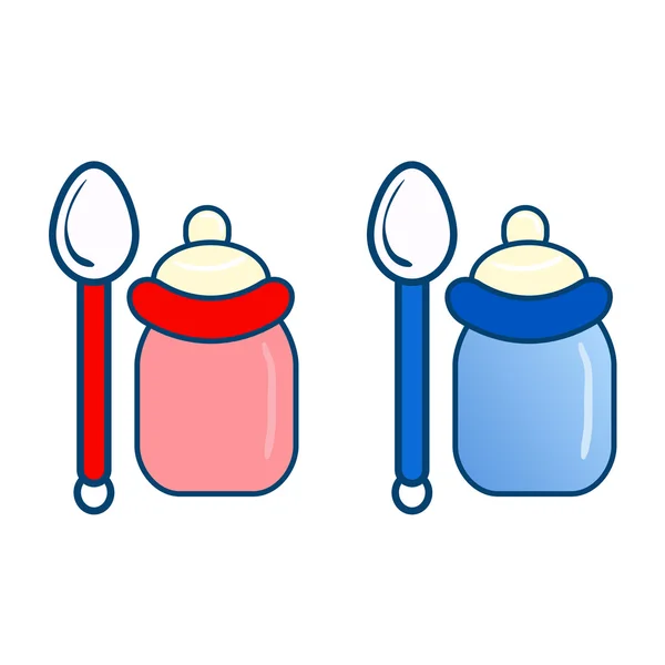 Kaşık ile iki şişe