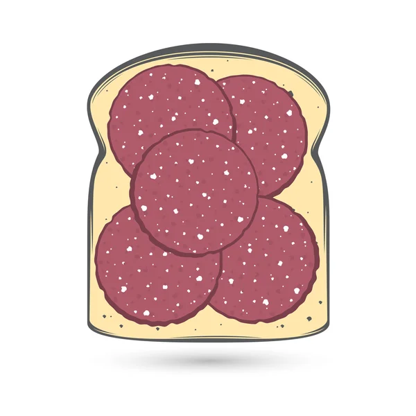 Toast à la saucisse . — Image vectorielle