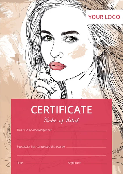 Certificate Makeup Artist Courses Brow Master Courses Beauty Master Courses — Image vectorielle