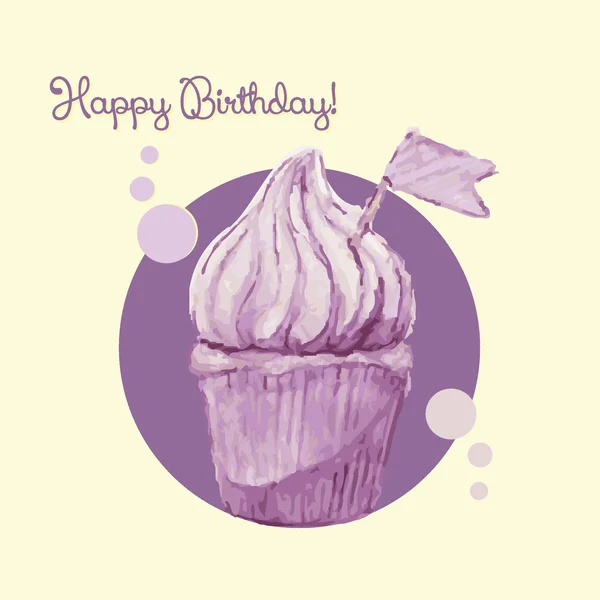 Kartpostal cupcake doğum günü