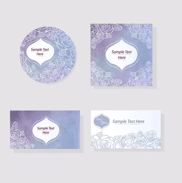 Watercolor texture wedding printing design — Stock Vector