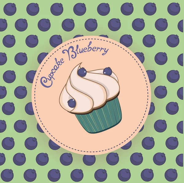 Cupcake Böğürtlenli krema, vektör çizim ile