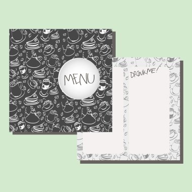 Cafe menü şablonu, arka plan kahve ve kek