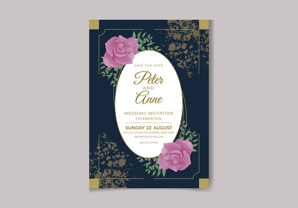 Hermosa Acuarela Digital Pintada Mano Femenina Premium Floral Hojas Wedding — Vector de stock